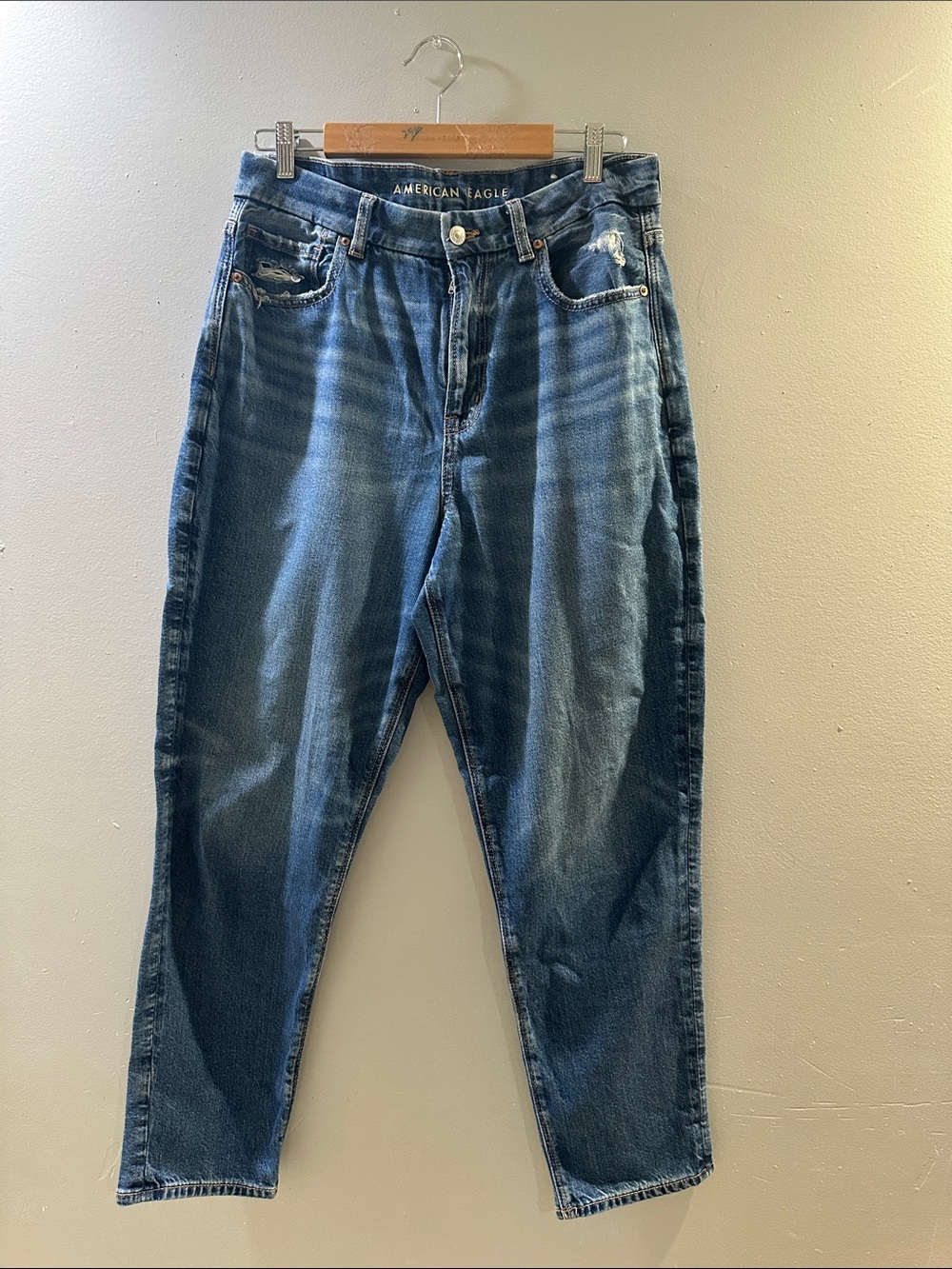 American Eagle Outfitters Men’s Dark Blue Slim-Straight Jeans